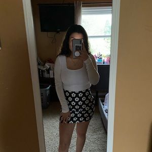 Black and white mini skirt